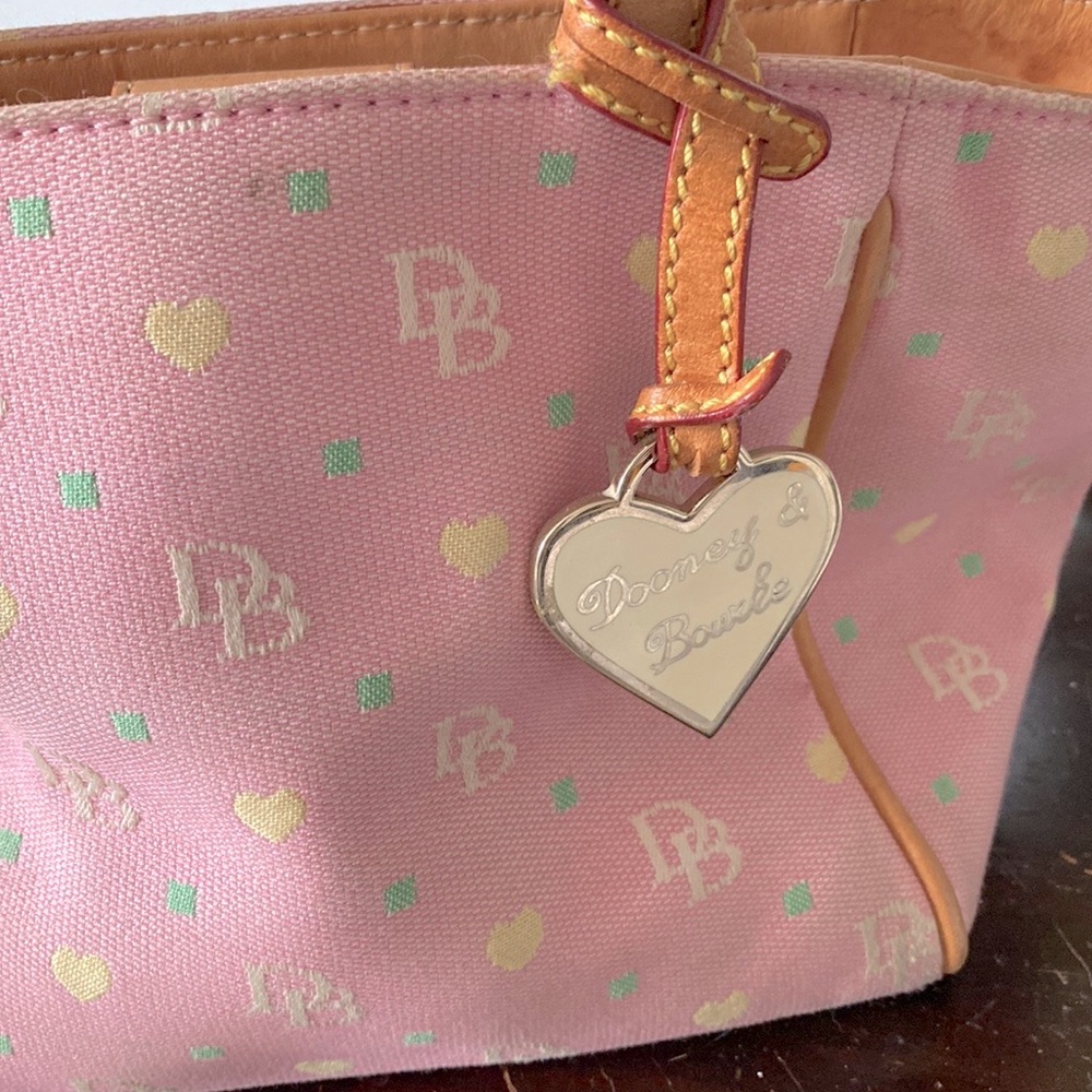 Dooney & Bourke baby satchel pink bag with logo